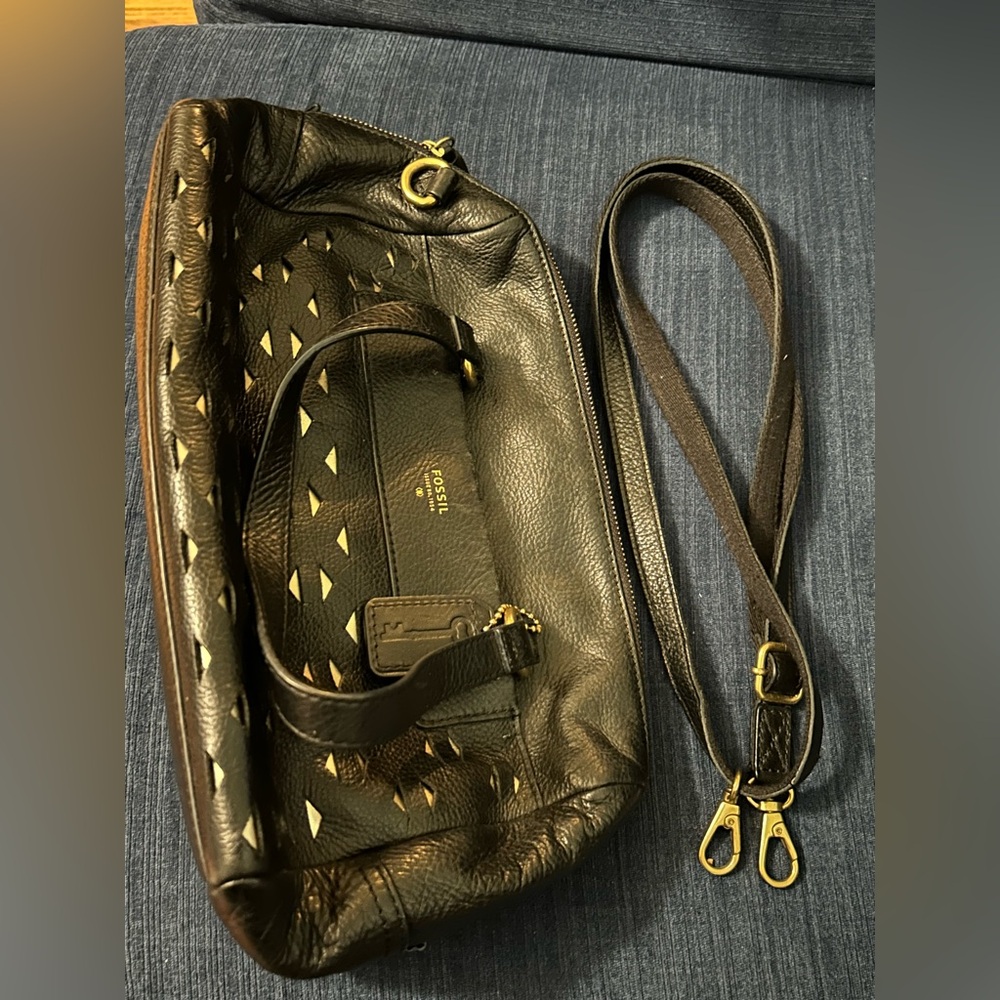Fossil Black Leather Women's Bag - Picture 2 of 16